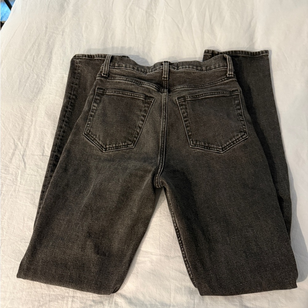 Abercrombie & Fitch 90’s Slim Straight Ultra High Rise Charcoal Denim Pants - Picture 4 of 4